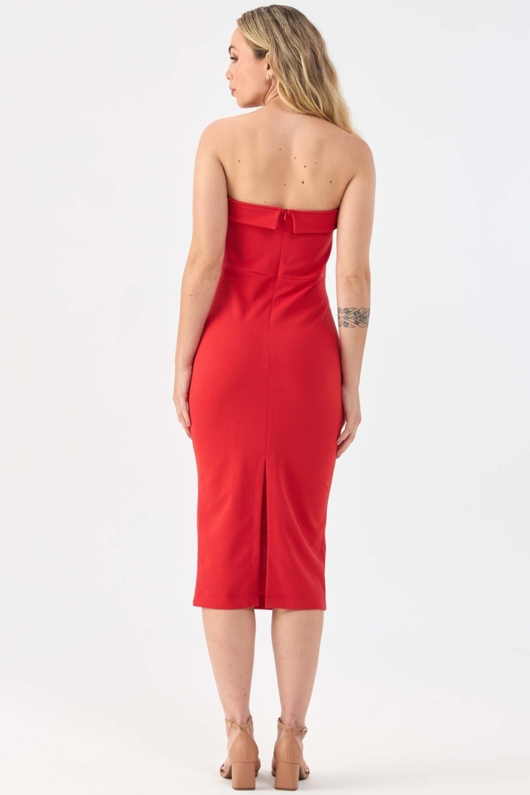 Vestido Midi PKS Tomara Que Caia Vermelho