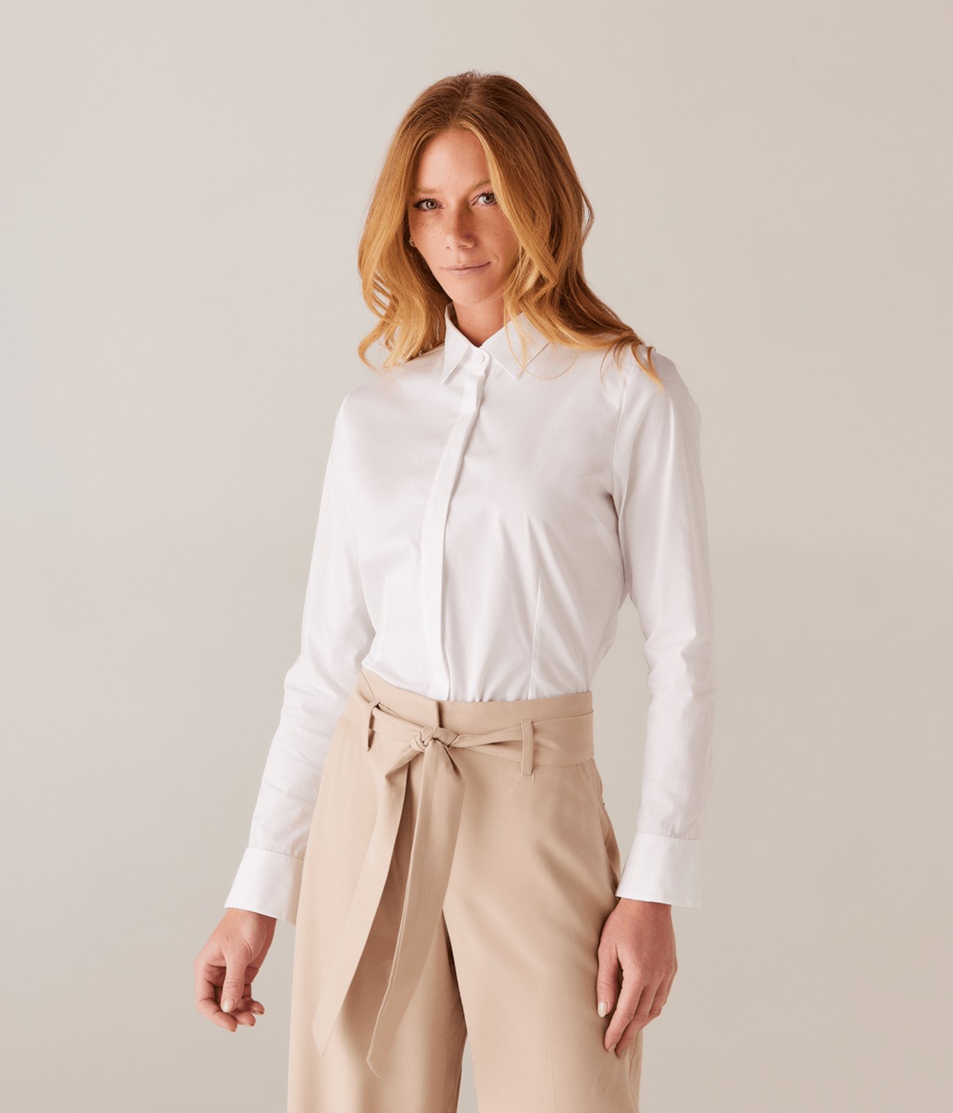 Camisa Lisa Vistaembutida Feminina Branca
