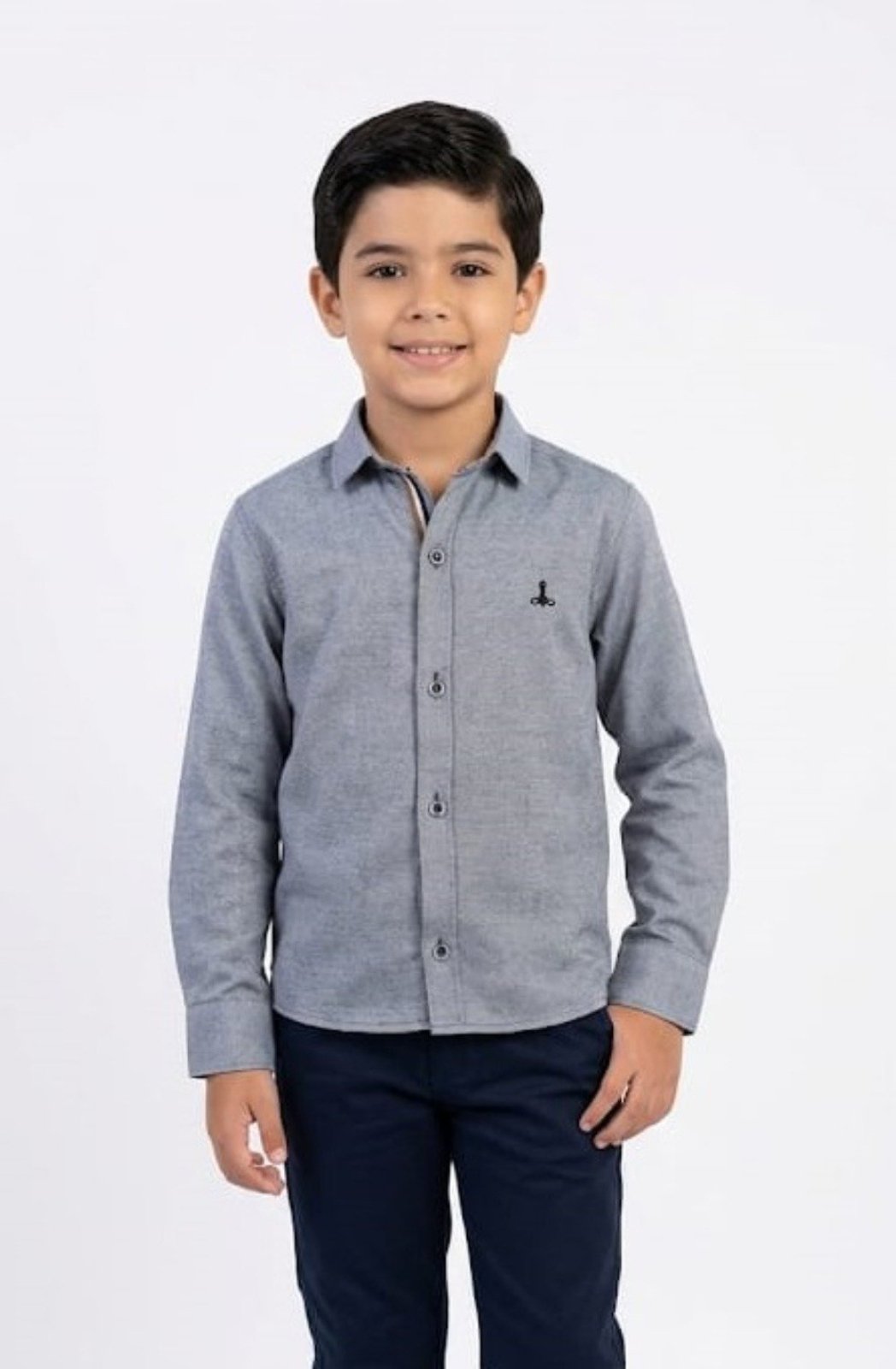 Infantil - Camisa Social Alfa Algodão/Poliéster Manga Longa Luxo