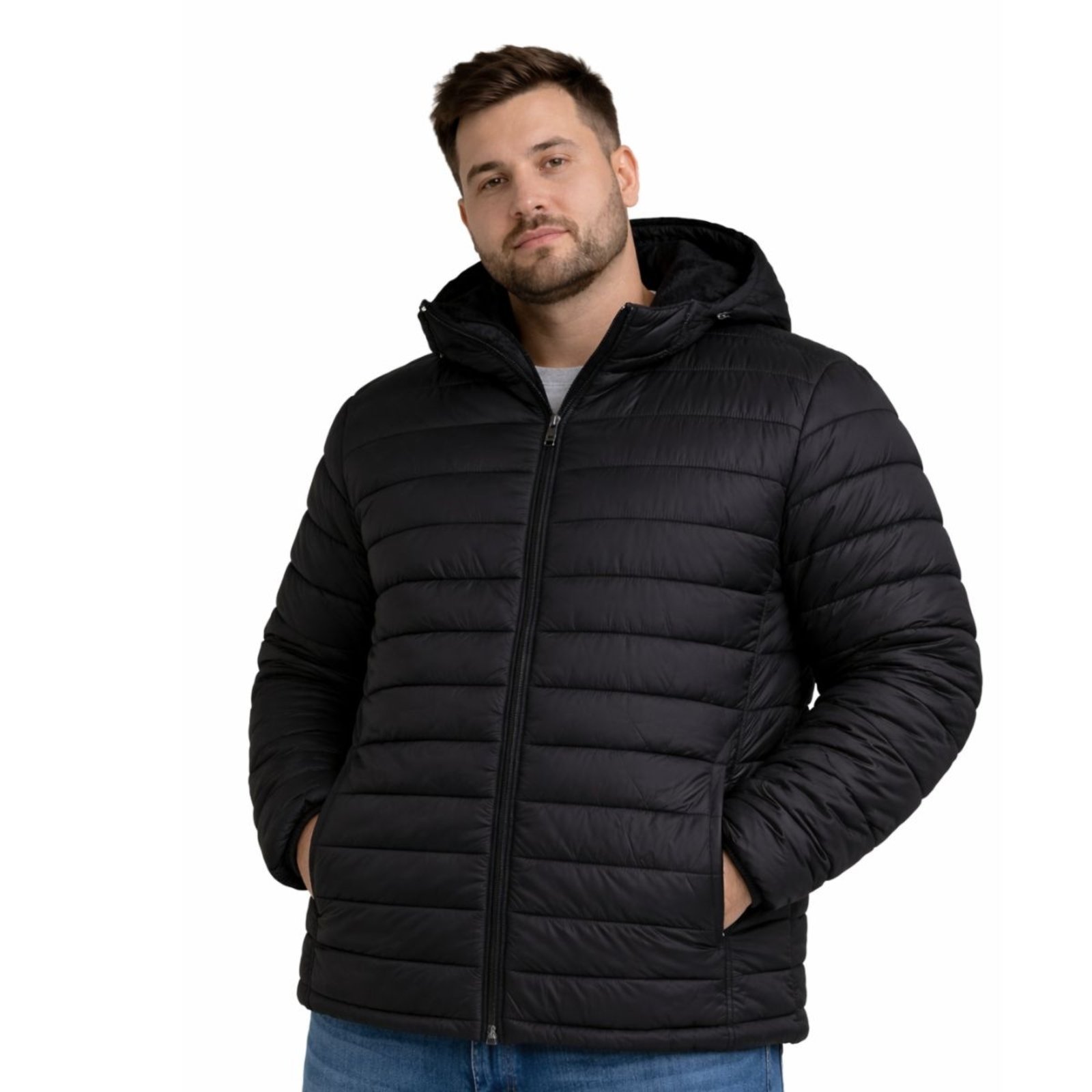 Roupa Plus Size Industrie Jaqueta Preta Oversize Moda Plus size Masculina Preto
