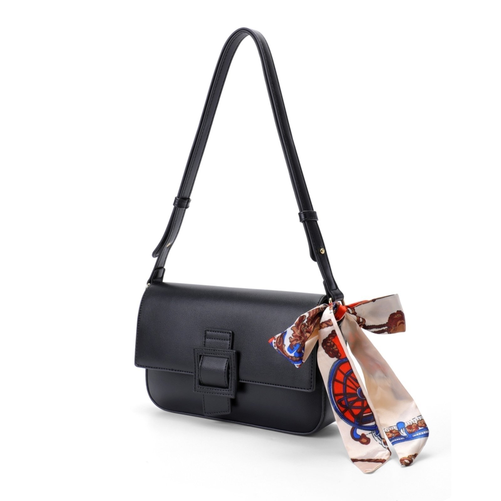 Bolsa Feminina Perfect For You Alça Transversal de Couro Pequena Preta Impermeável Reforçada