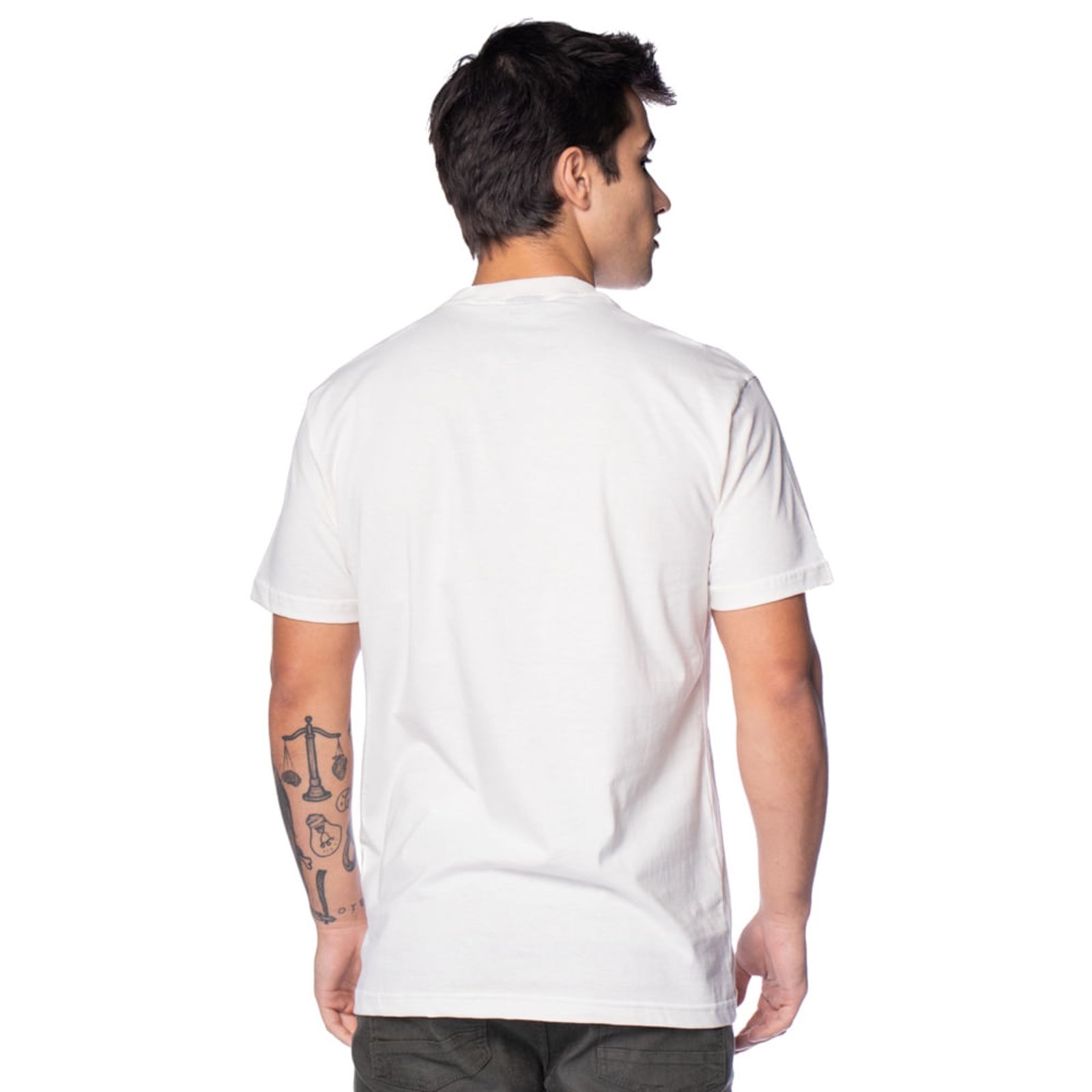 Vista 3 Camiseta Masculina Gangster Logo Relevo Off White off-white white Gangster off-white white