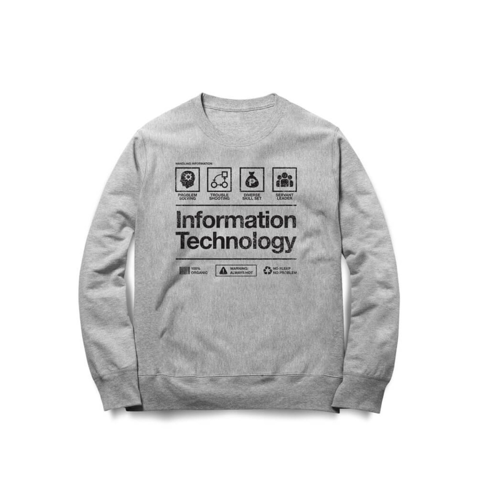 Moletom Information Technology - Mescla Cinza - Casual - Studio Geek