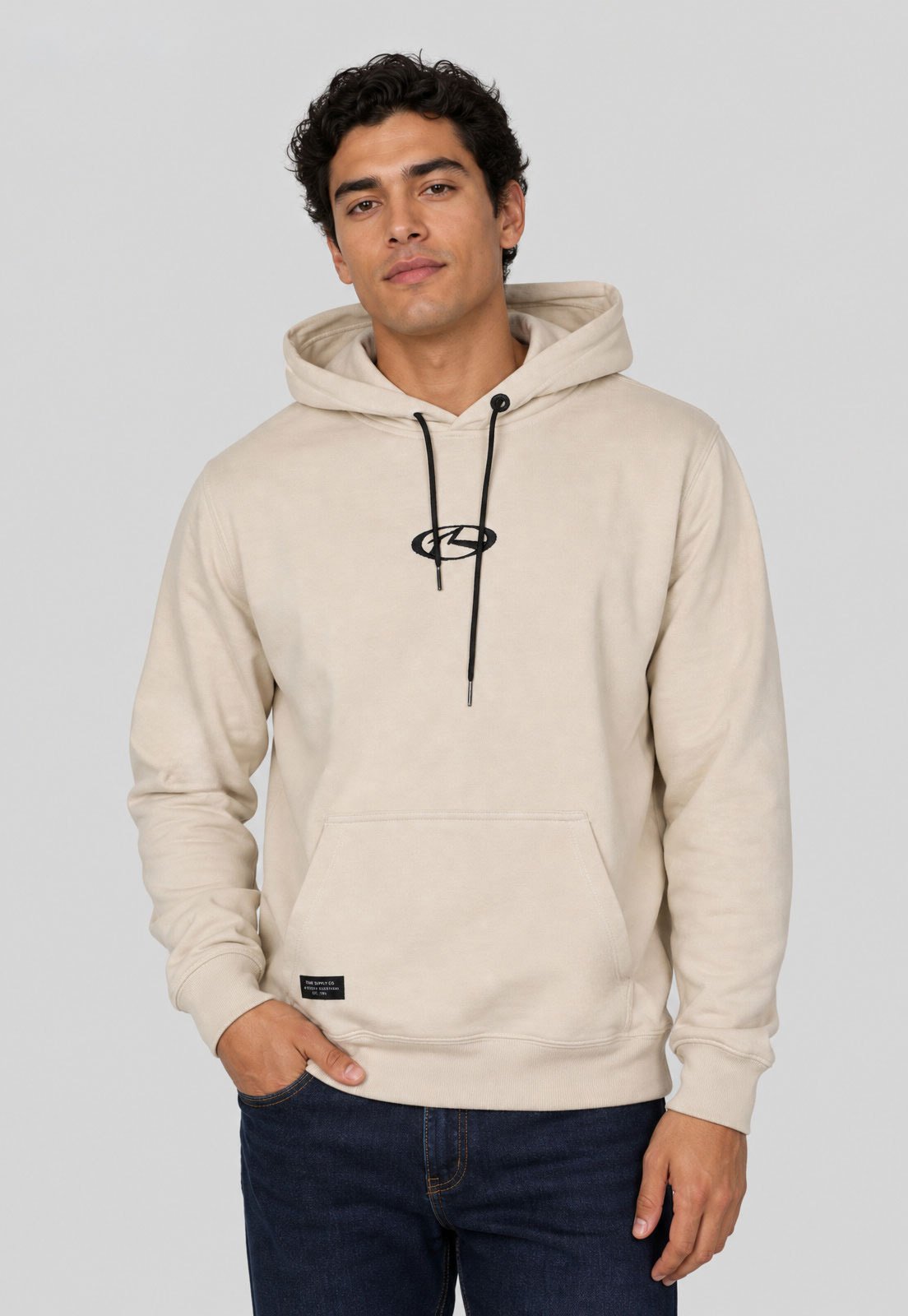 Blusa de Moletom Masculina Rusty Capuz Bege