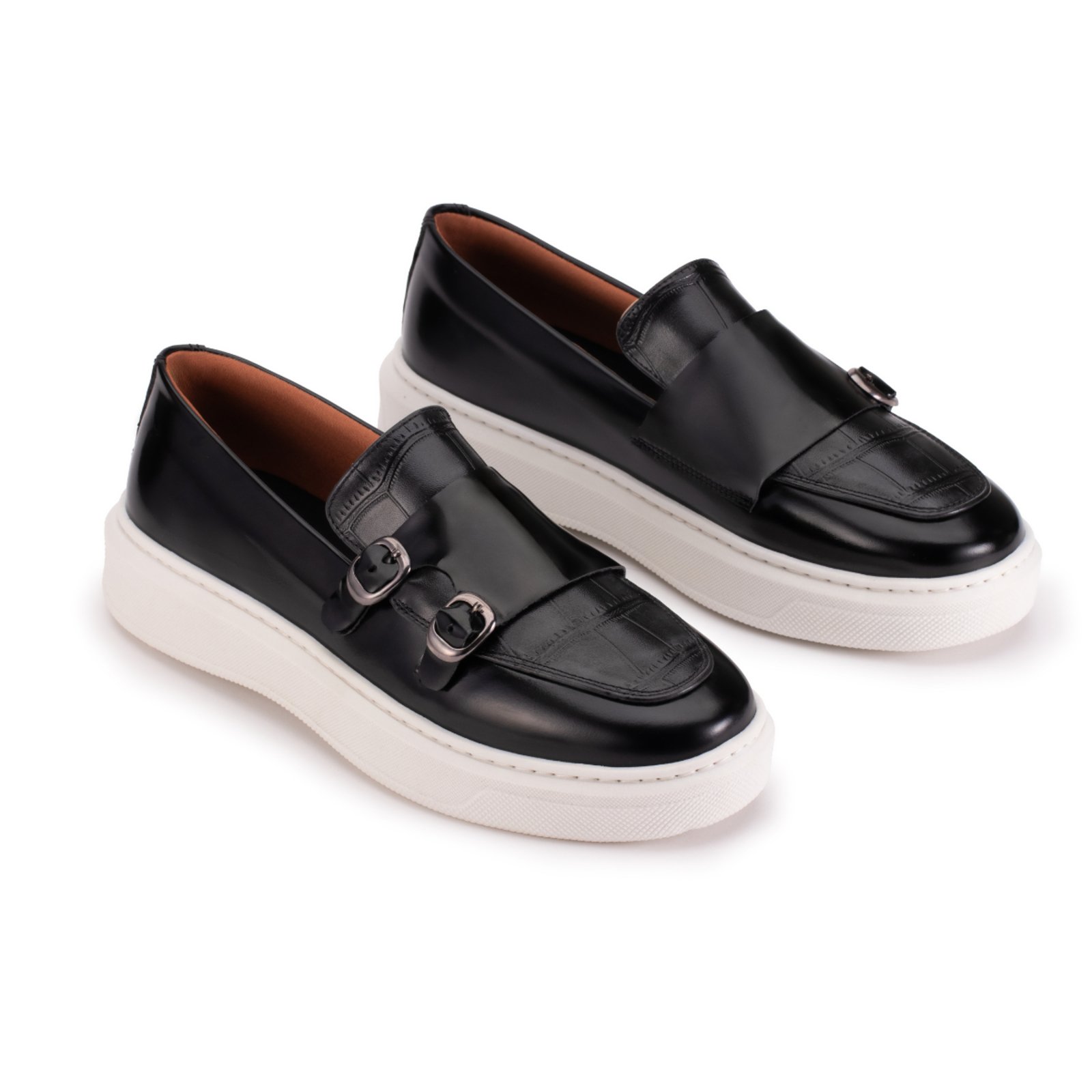 Loafer Masculino Mocassim Sapato Couro Fivela Casual Preto Estilo Shoes