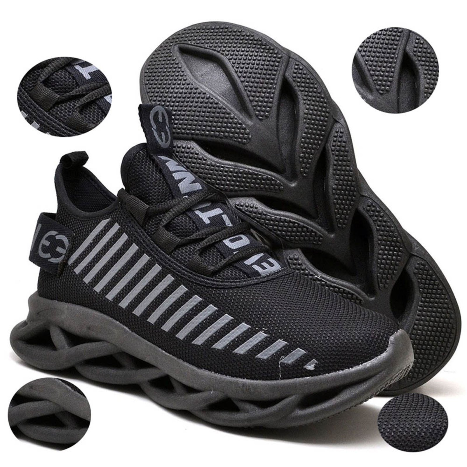 Tênis Easy Style Feminino Evoltenn Solado Trançado Moderno Black