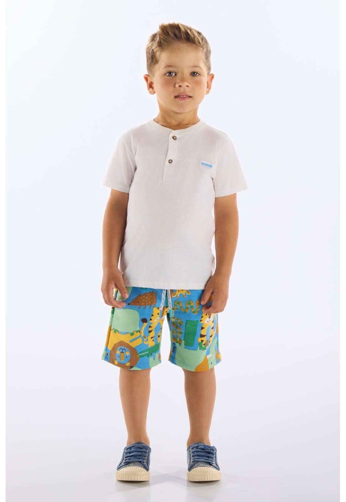 Infantil – Conjunto Camiseta e Bermuda Up Baby Bege