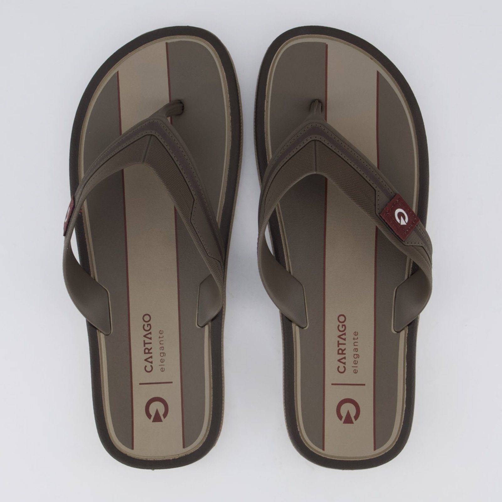 Chinelo Cartago Maiorca III Bege e Marrom