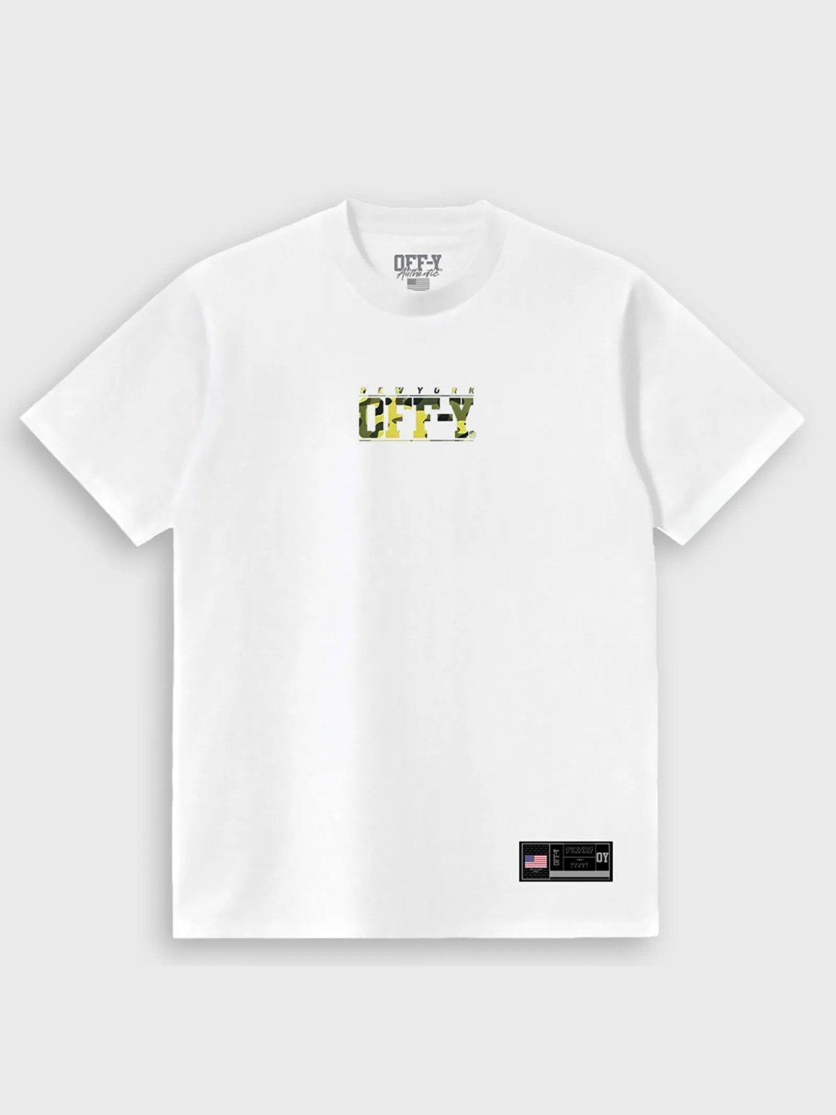 Camiseta Streetwear Off-Y Camouflage Logo White