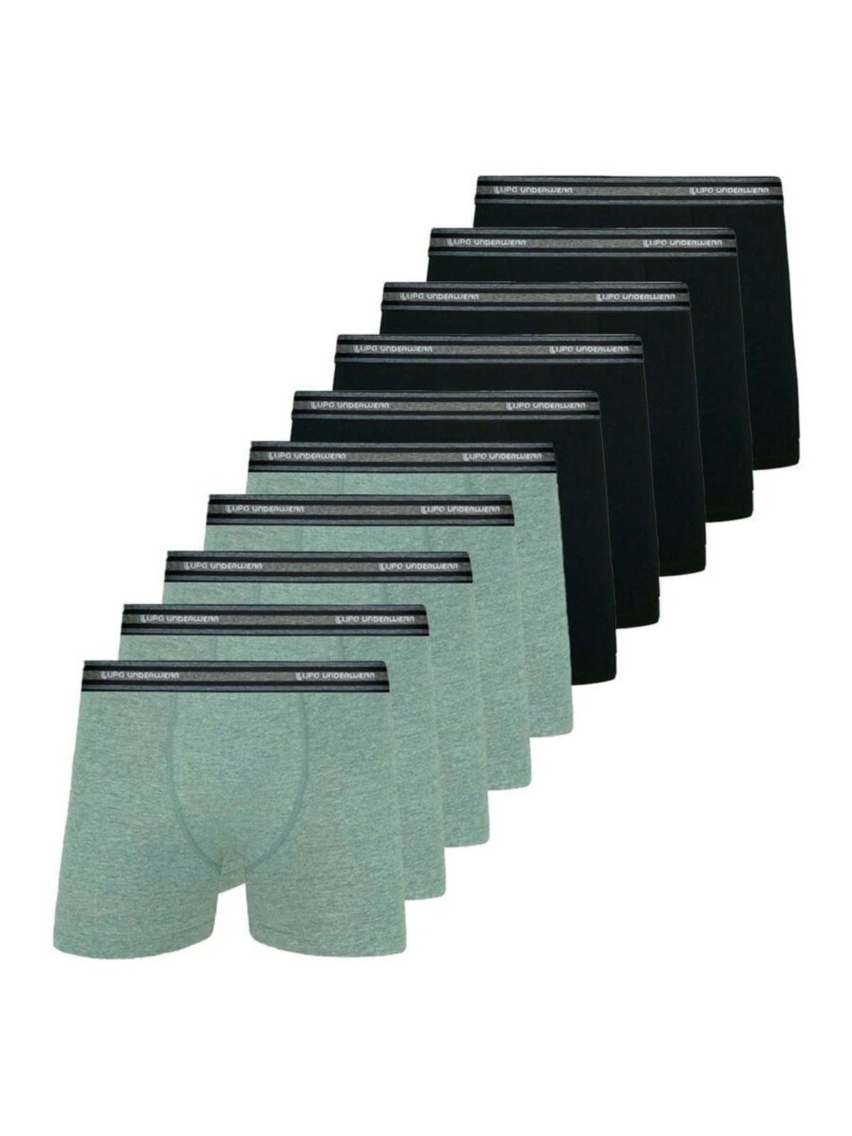 Kit com 10 Cuecas Boxer Lupo 523-088 Cinza