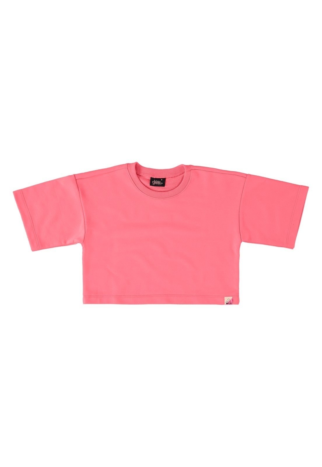 Infantil – Blusa Cropped Básica Gloss Rosa