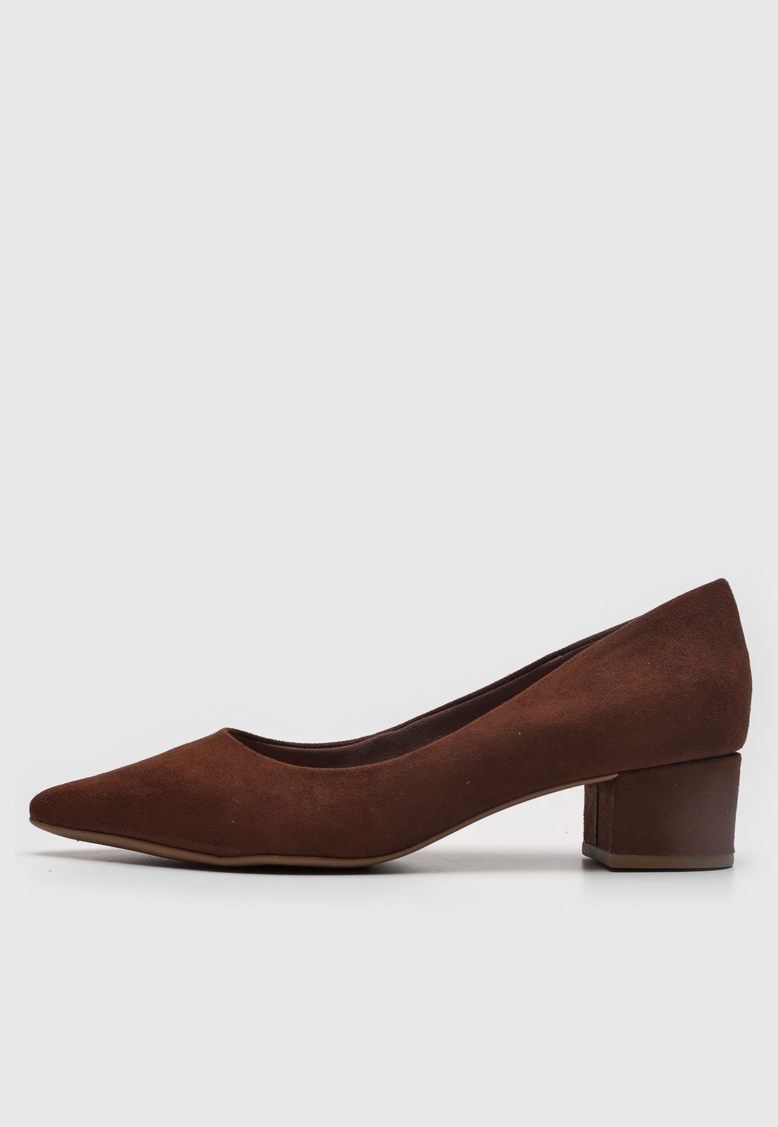 Scarpin Feminino cê Bico Fino Salto Baixo Marrom