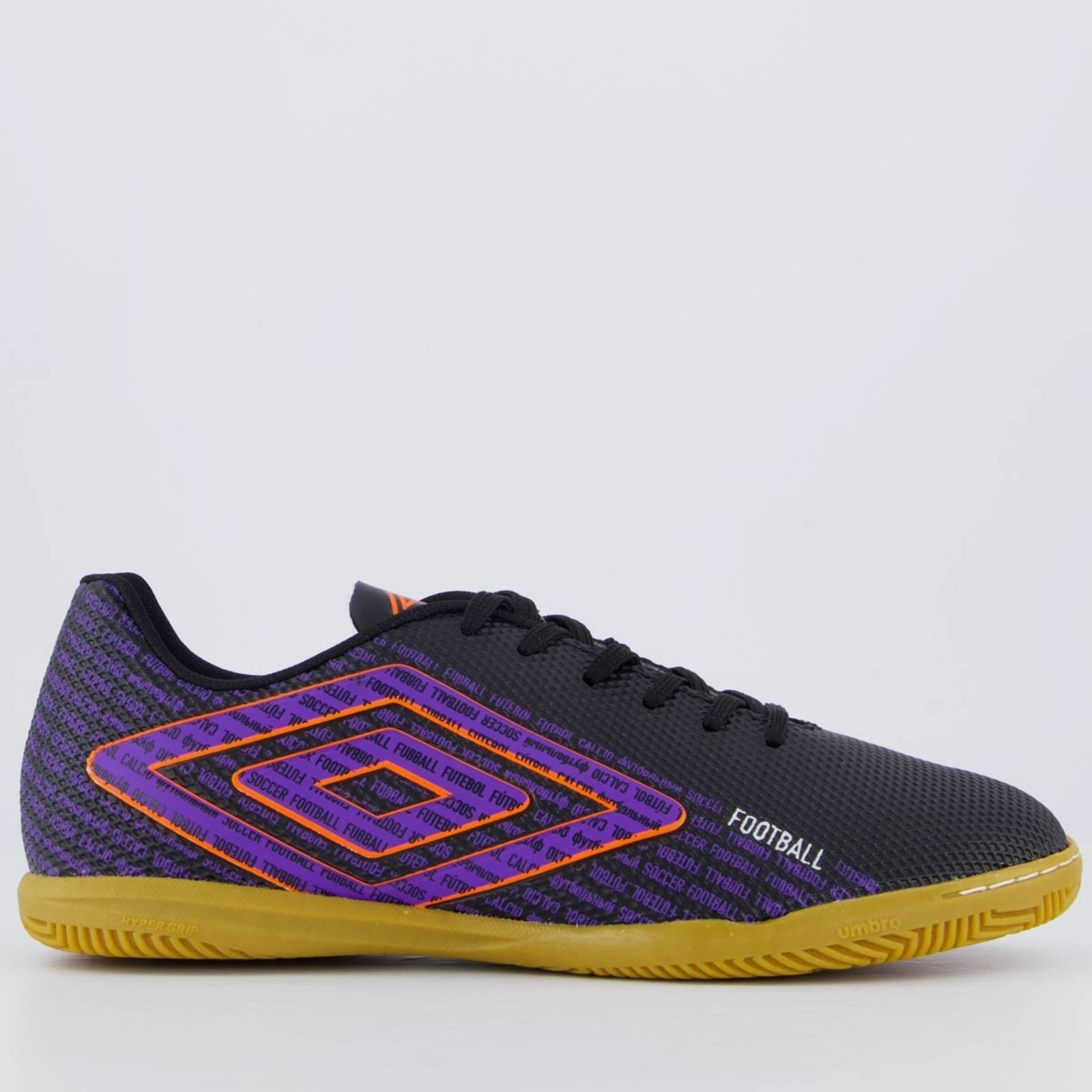 Chuteira Umbro Football Futsal Preta e Lilás