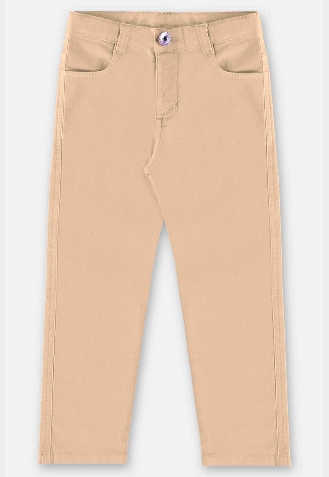 Infantil - Calça Skinny em Sarja com Elastano Menina Up Baby Bege
