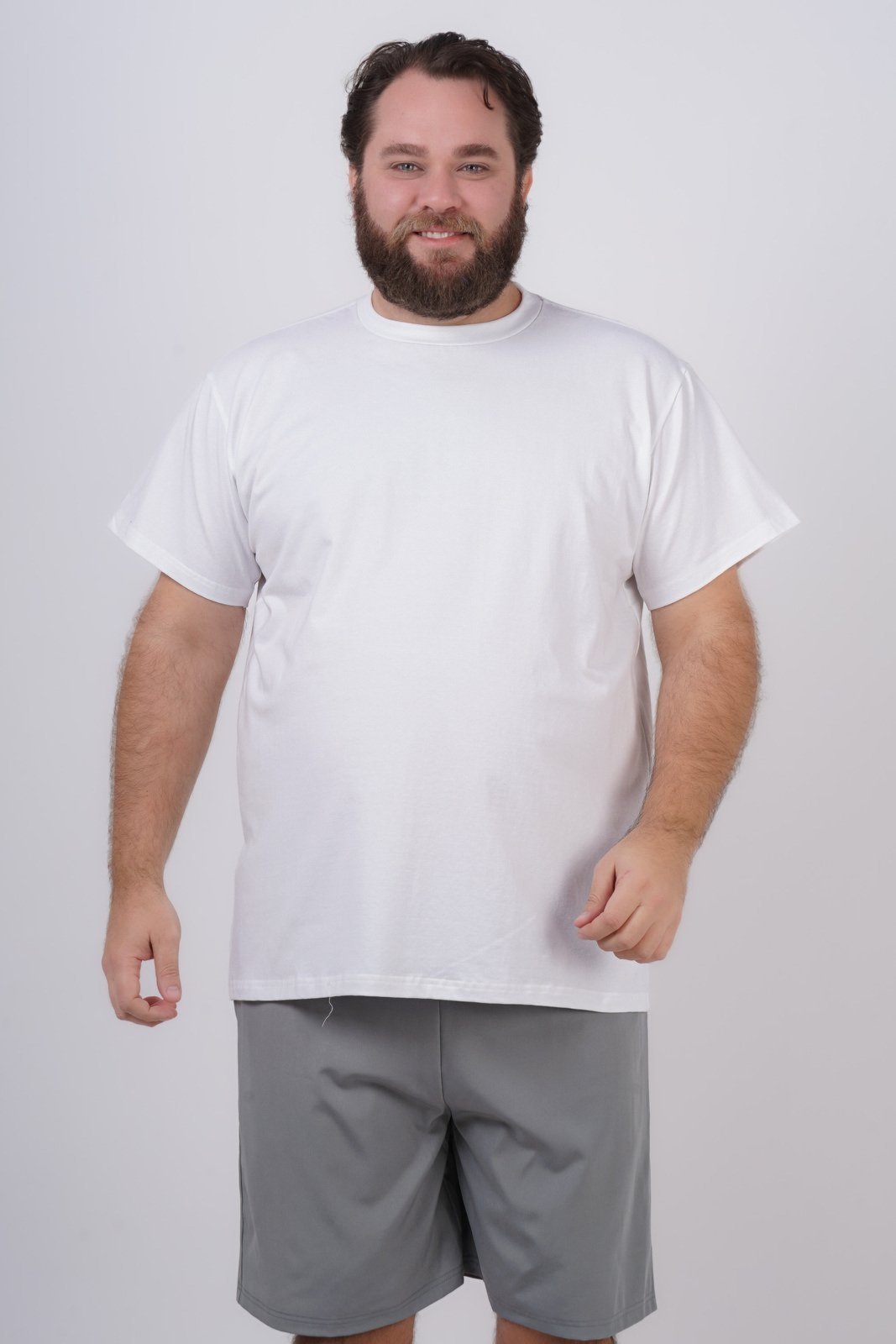 Vista 2 Camiseta SH Fashion Masculino Plus Size Branca Confortável Para Dia a Dia branco SH FASHION branco