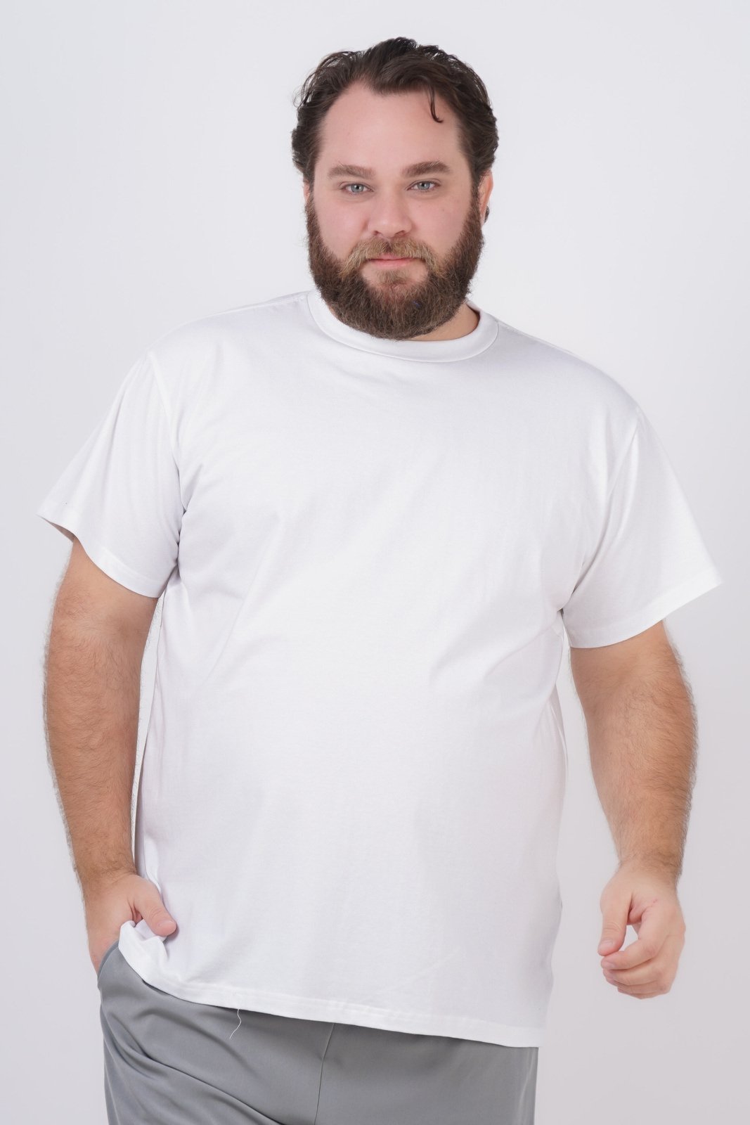 Vista 3 Camiseta SH Fashion Masculino Plus Size Branca Confortável Para Dia a Dia branco SH FASHION branco
