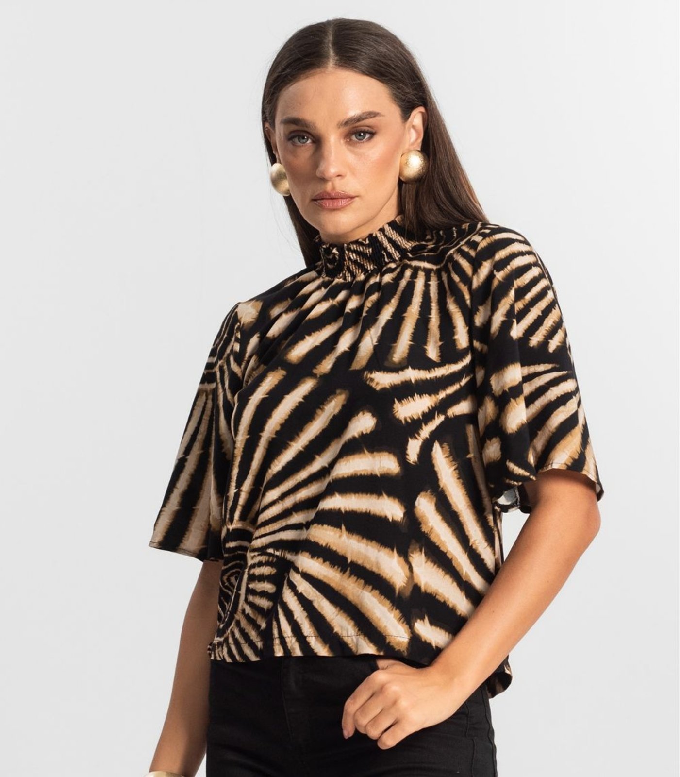 Vista 3 Blusa Manga Flutuante de Viscose Endless verde Endless verde