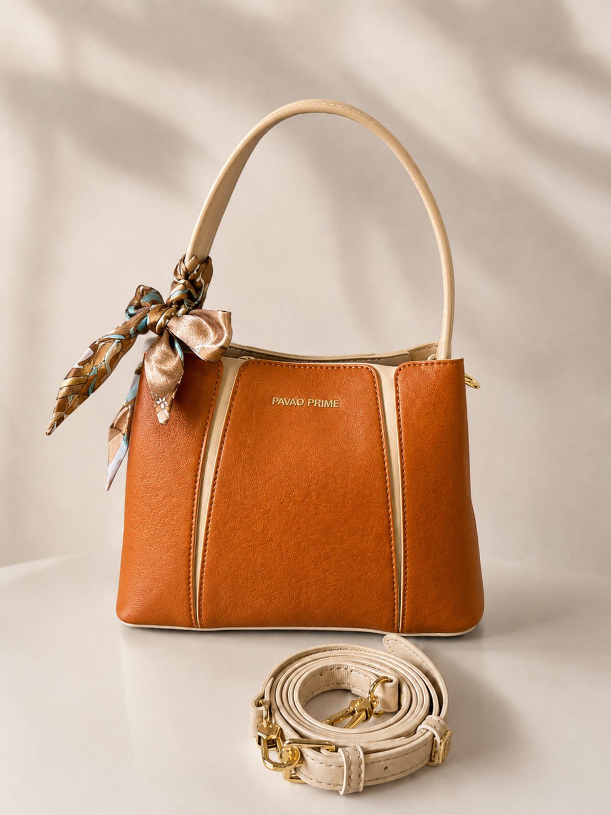 Bolsa Feminina D Bell Outlet Fashion Lenço Decorativo Laranja