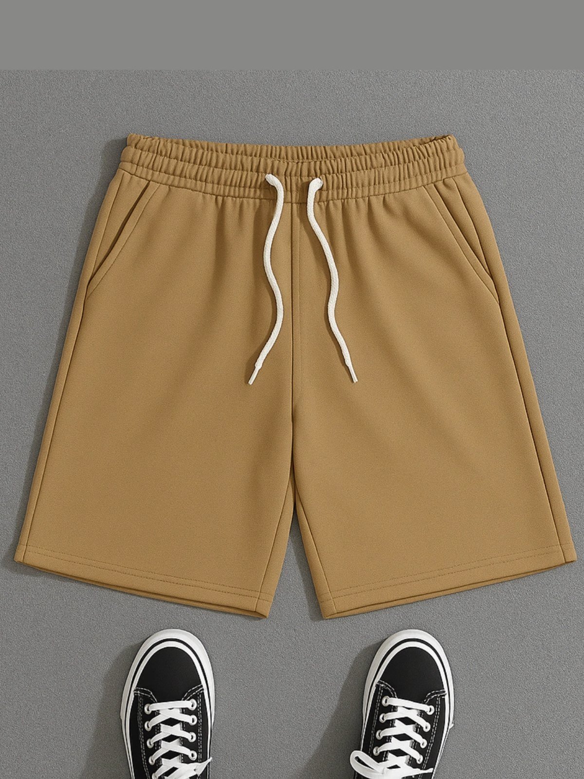 Short Masculino mooboo Bermuda Urbania Moletom Premium Bermudas Moleton Bege Marrom claro Nude