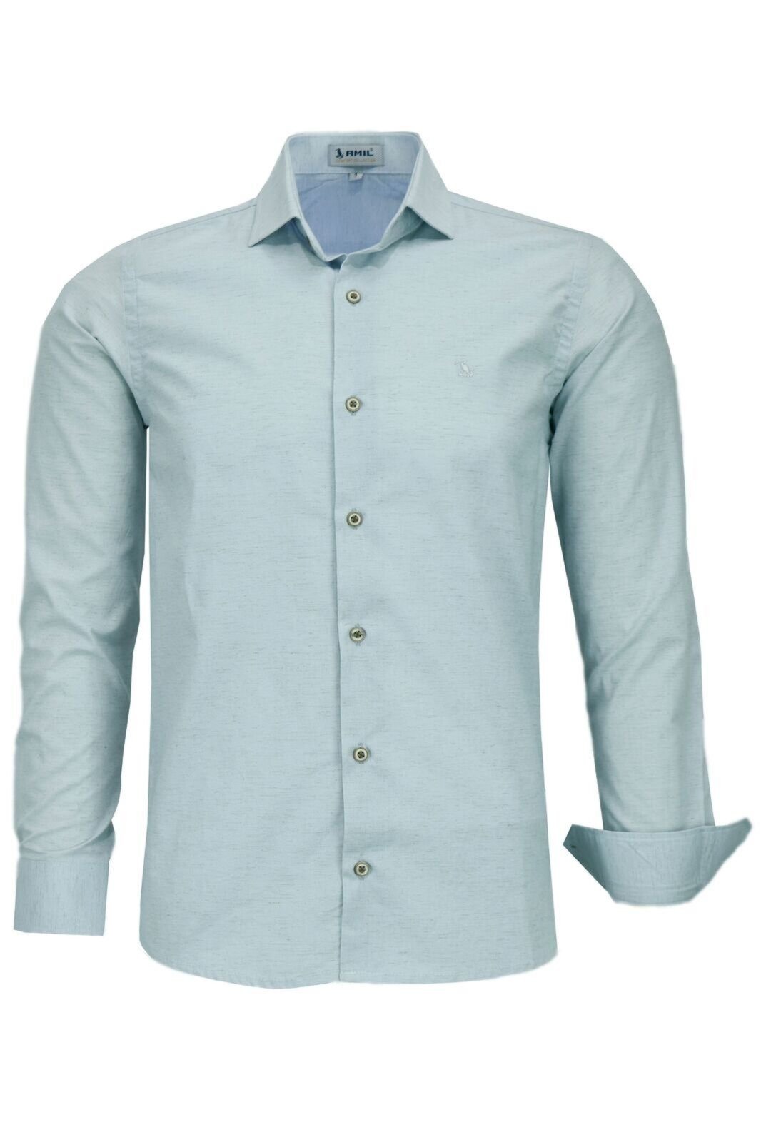 Camisa Social Amil Manga Longa Algodão, Linho E Viscose 1809