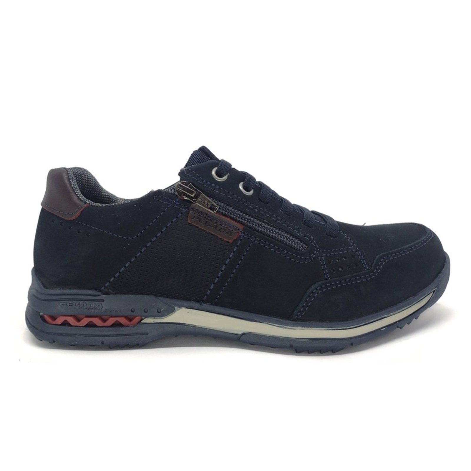Sapatênis Pegada Masculino Couro Amortech com Zíper 114861 Azul Marinho