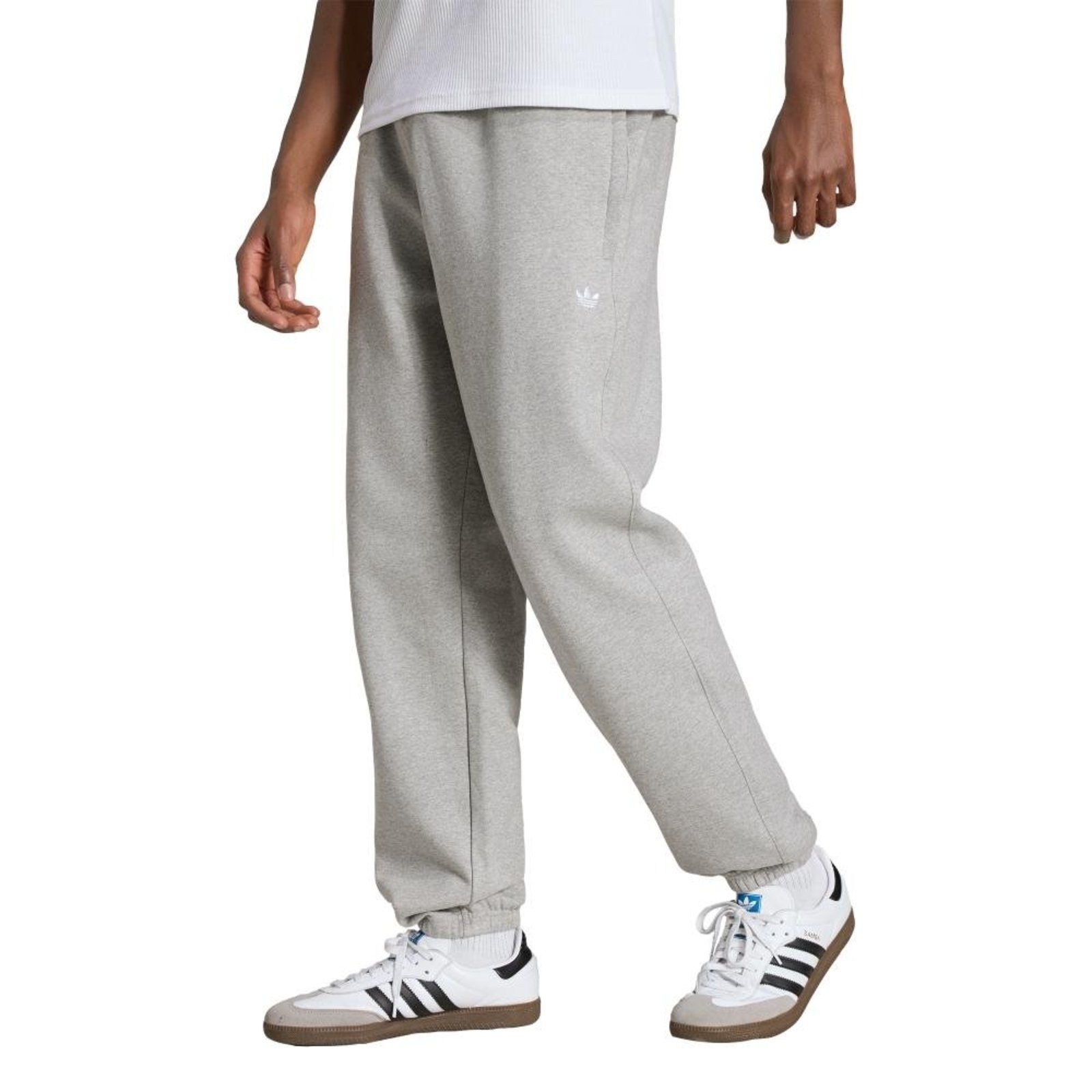 CALÇA DE FLEECE PADRÁO TREFOIL ESSENTIALS adidas Originals Cinza