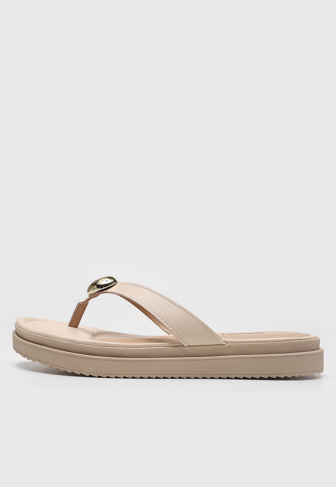 Rasteira Feminina Dakota Detalhe Metálico Off-White