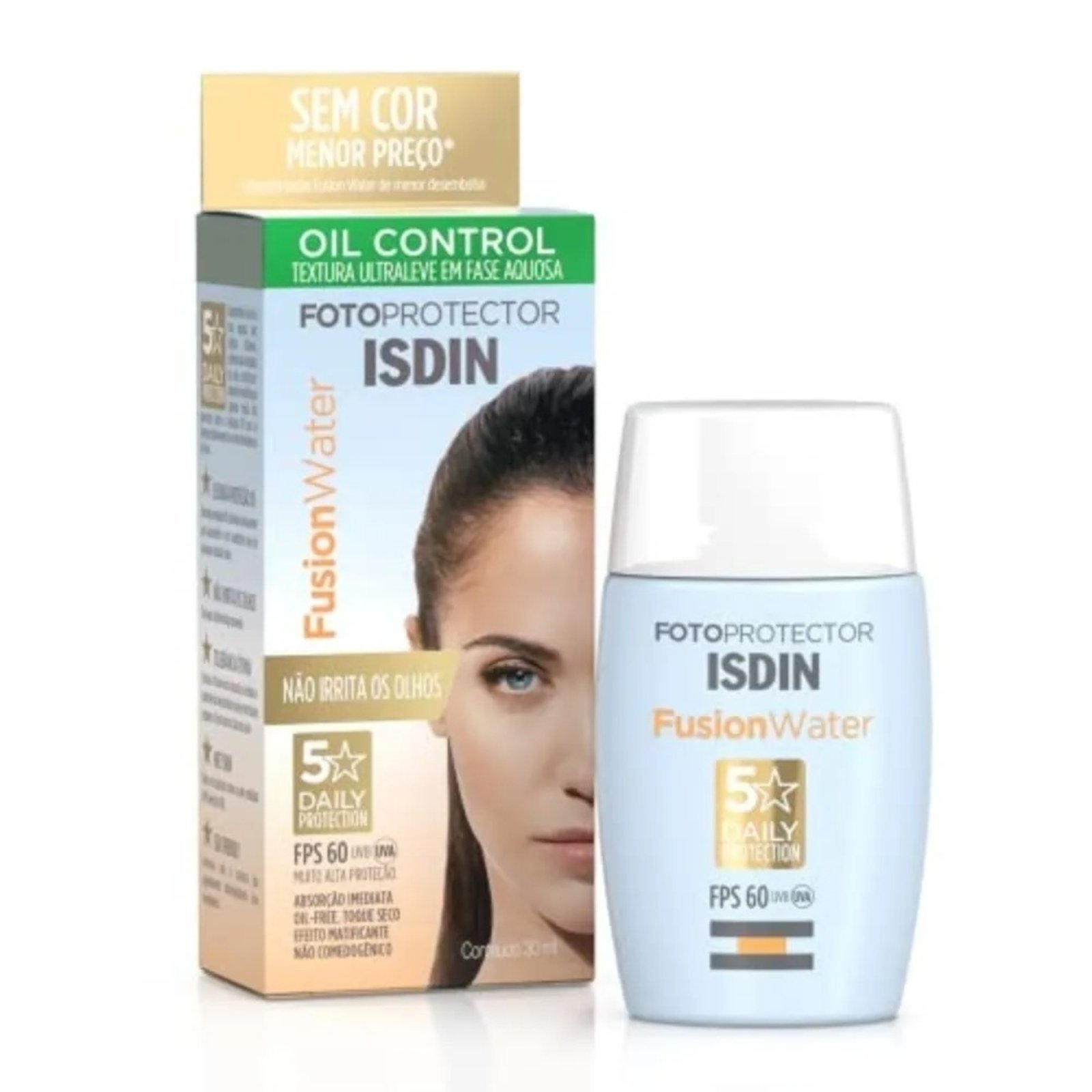 Isdin Protetor Solar Facial Fusion Water Oil Control FPS60 30ml