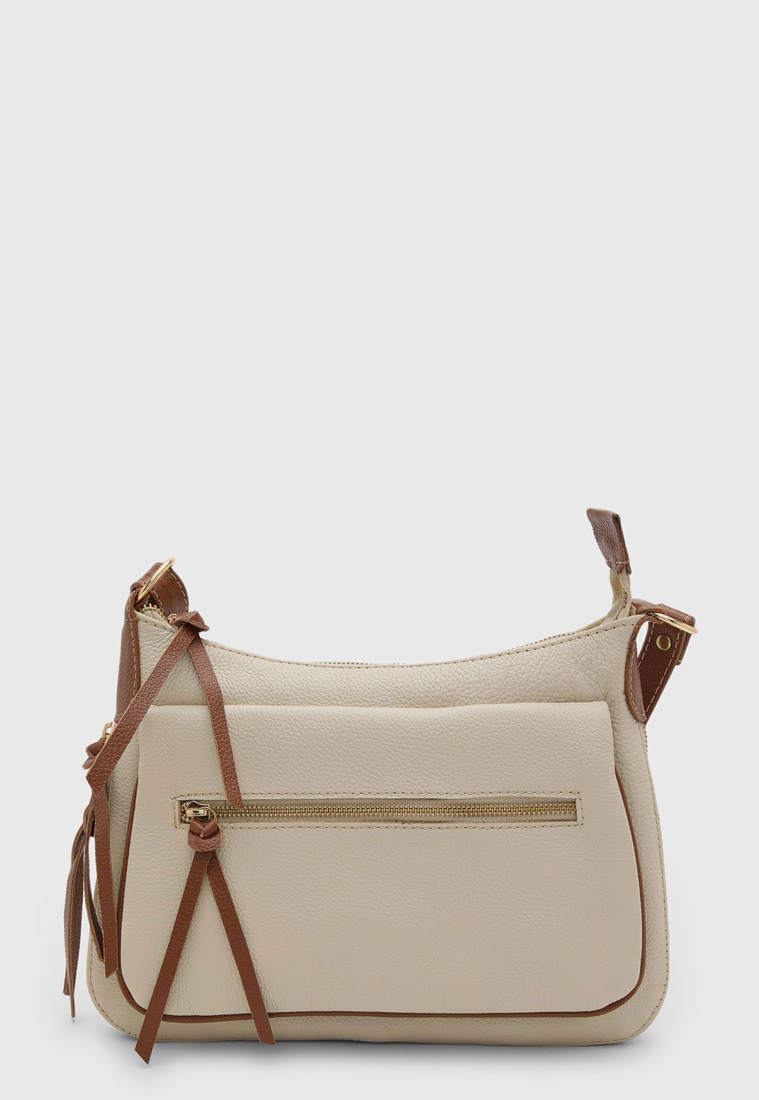 Bolsa SN Couros Berlim Off White/Caramelo