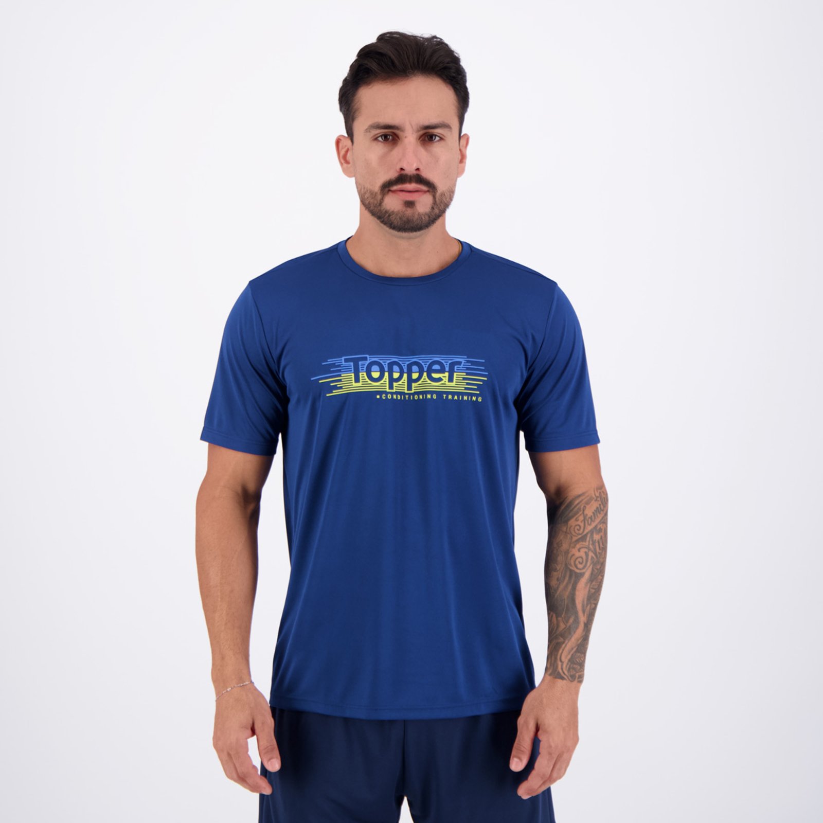 Vista 2 Camiseta Topper Treino Stamp Logo azul Topper azul