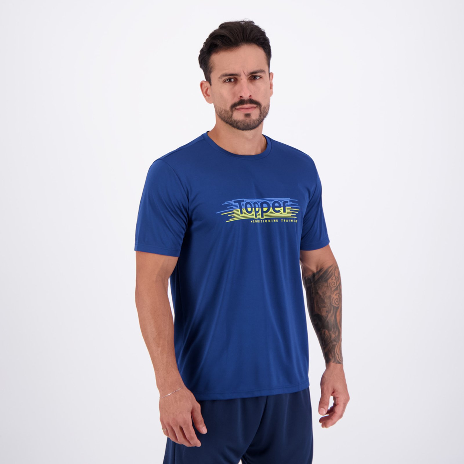 Vista 3 Camiseta Topper Treino Stamp Logo azul Topper azul