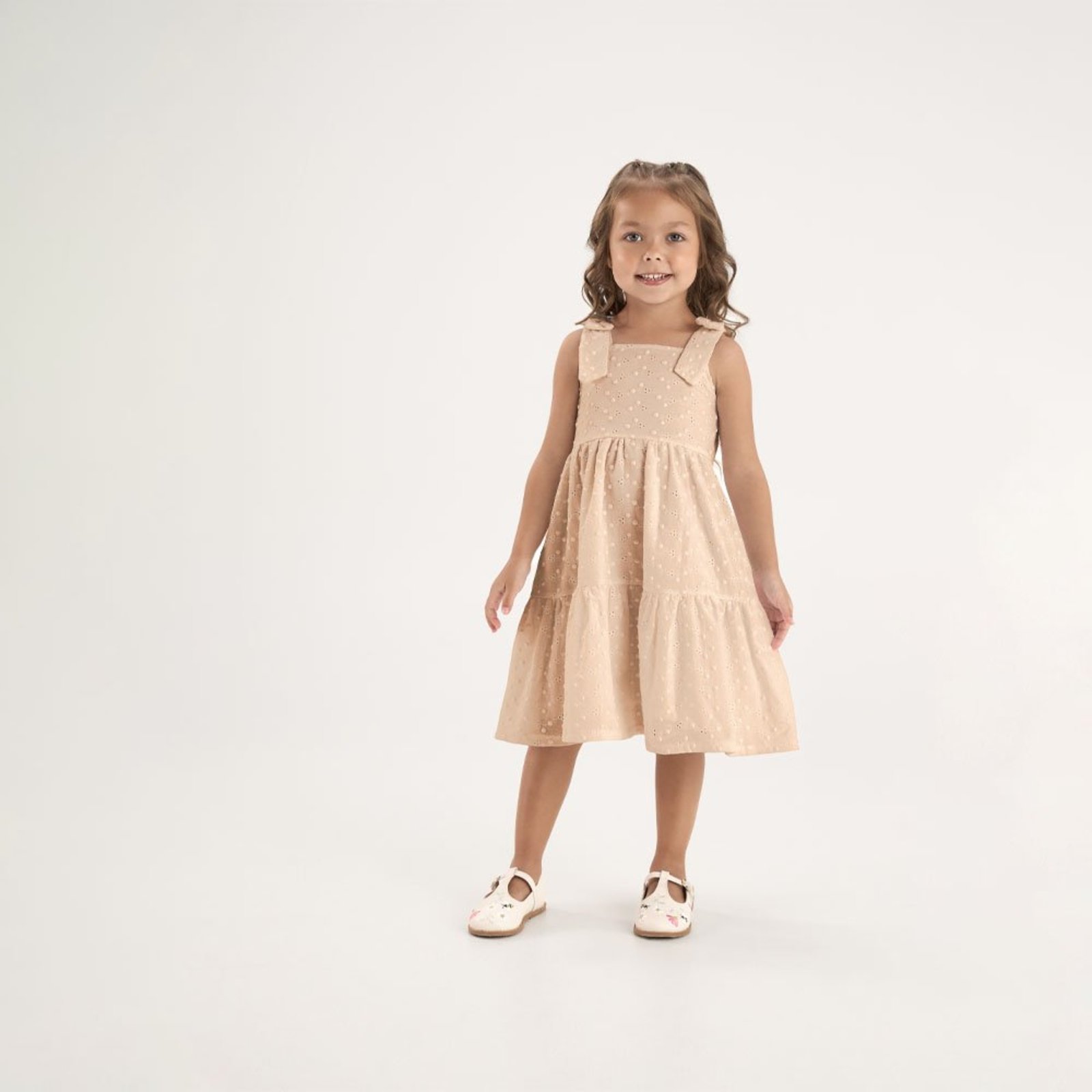 Infantil - Vestido Bege Primeiros Passos Pulla Bulla Menina - 53710-1288