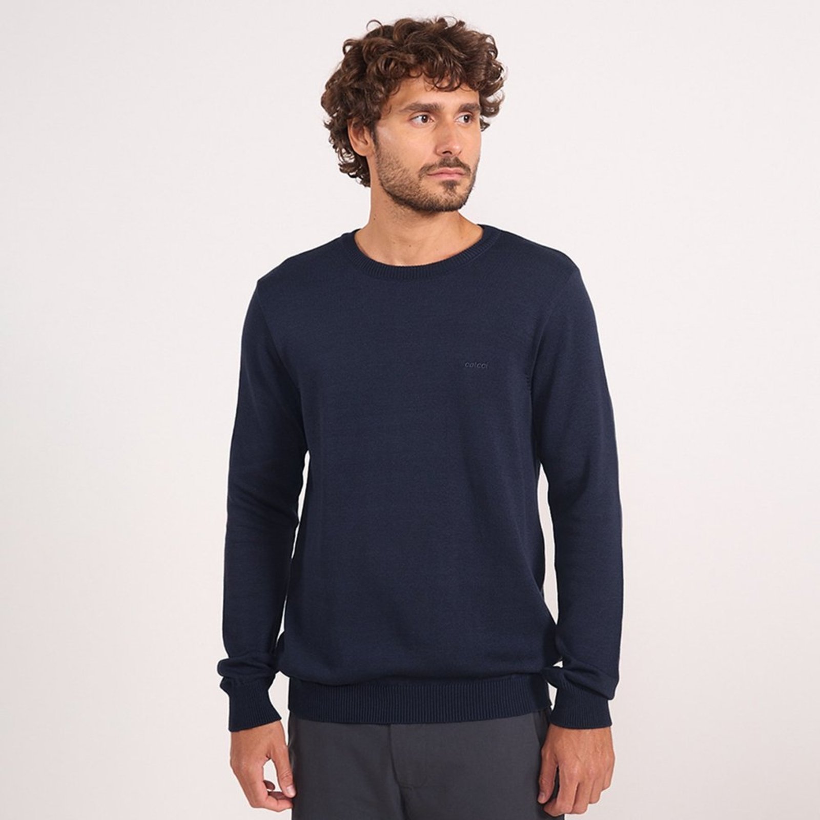 Suéter Tricot Colcci Basic In26 Marinho Masculino
