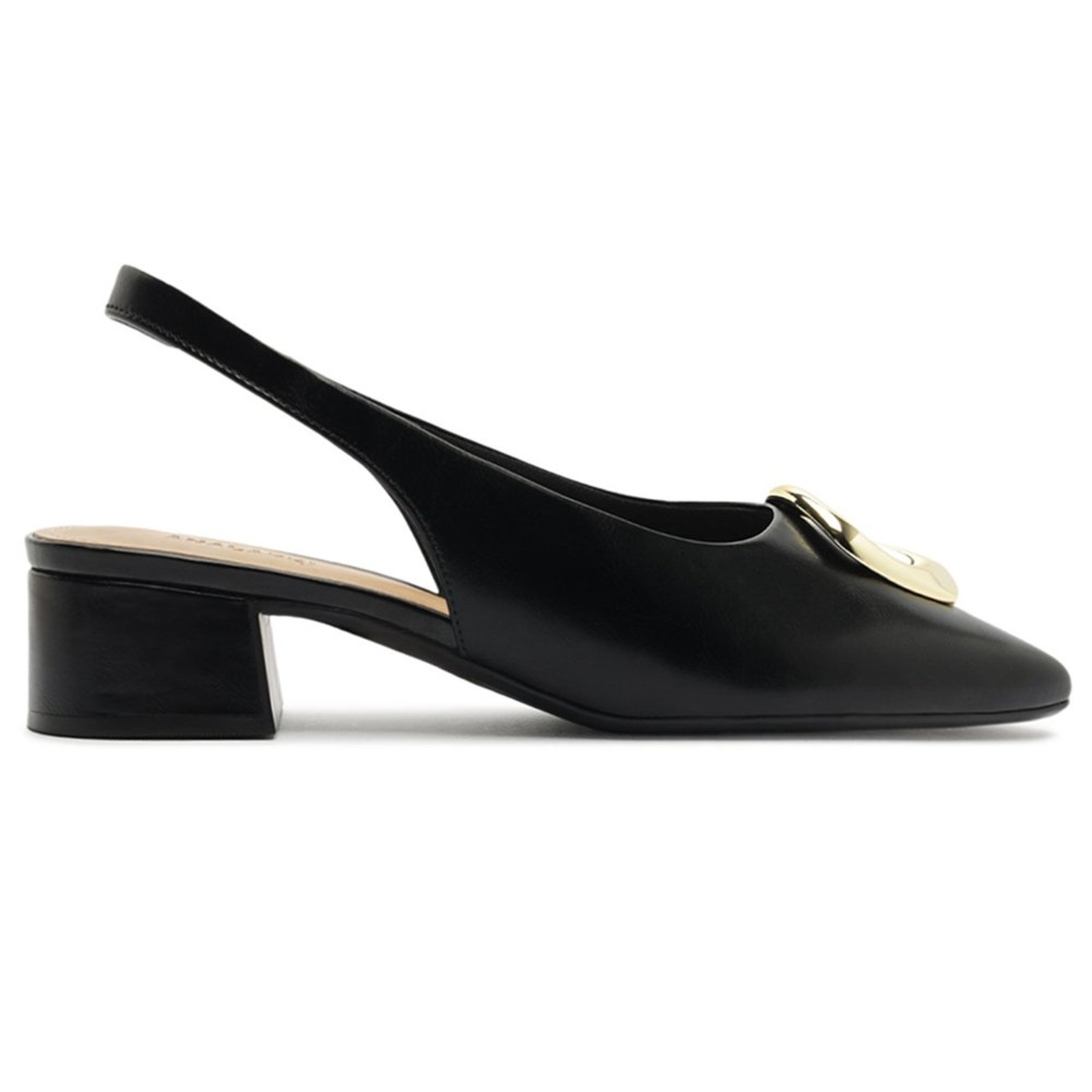 Sapatilha Anacapri Slingback Salto Bloco Preto Feminino