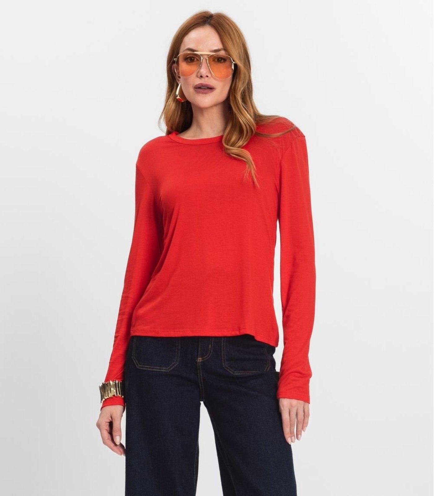 Vista 2 Blusa Manga Longa Select bege Select bege