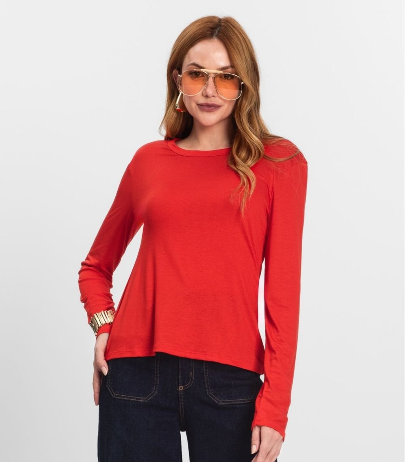 Vista 3 Blusa Manga Longa Select bege Select bege
