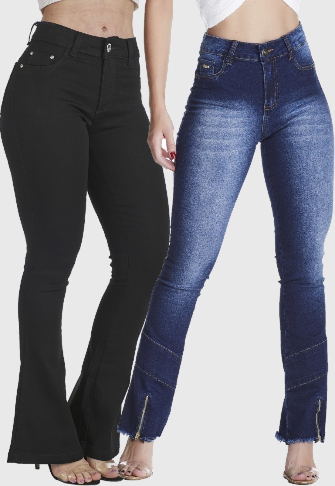 Kit 2 Calças HNO Jeans Petit Flare Azul