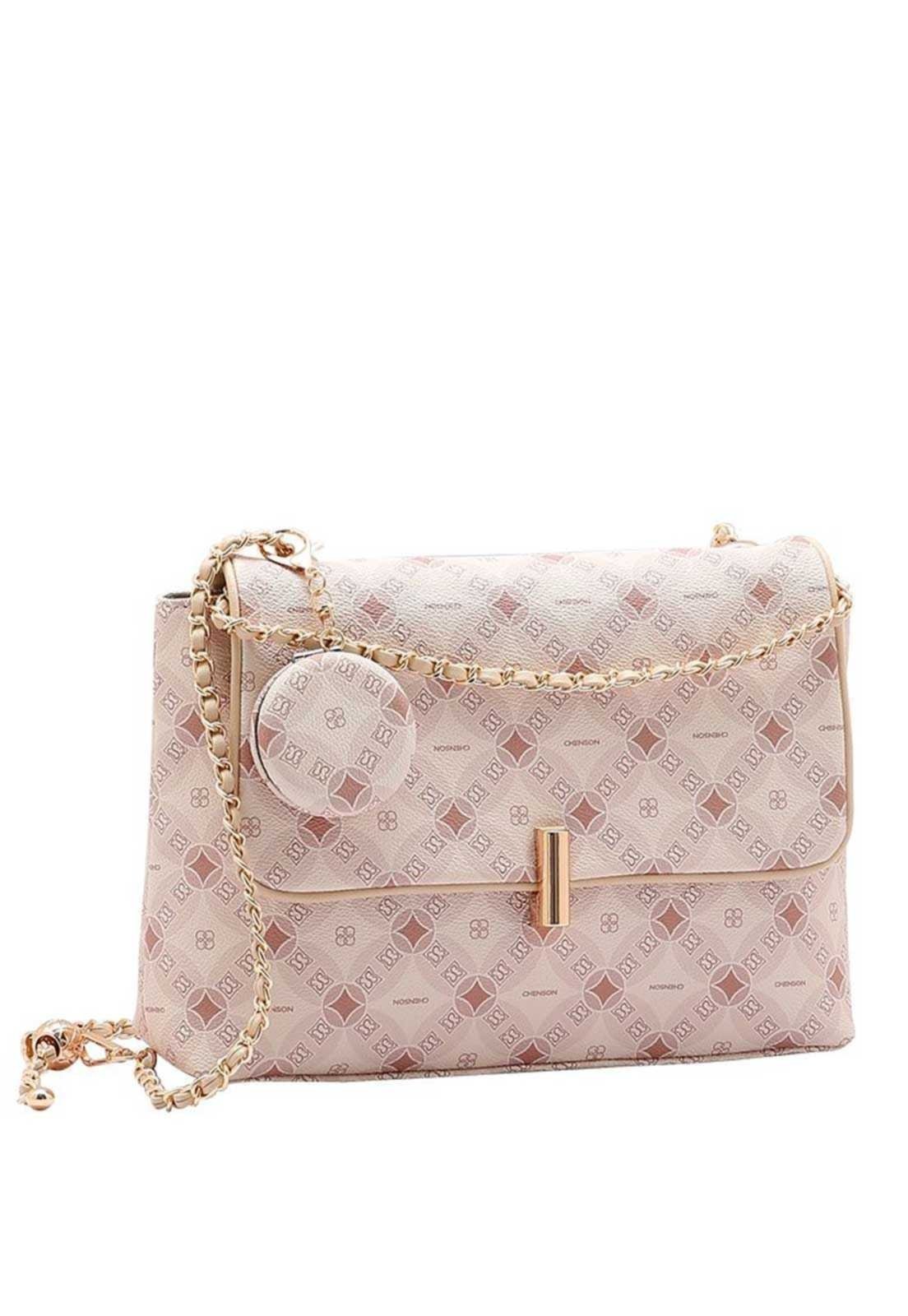 Bolsa Feminina Chenson Monograma Contemporâneo 3485377 Bege