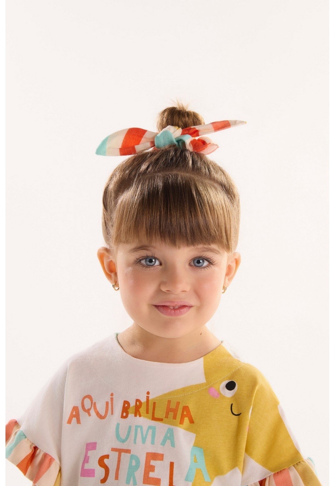 Infantil - Amarrador de Cabelo Pomar Feliz em Viscolinho Três e Já Off-White
