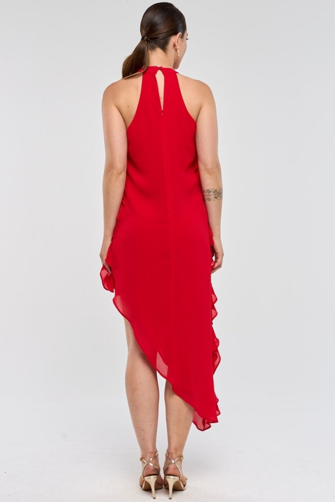 Vestido Midi PKS Frente Única Vermelho
