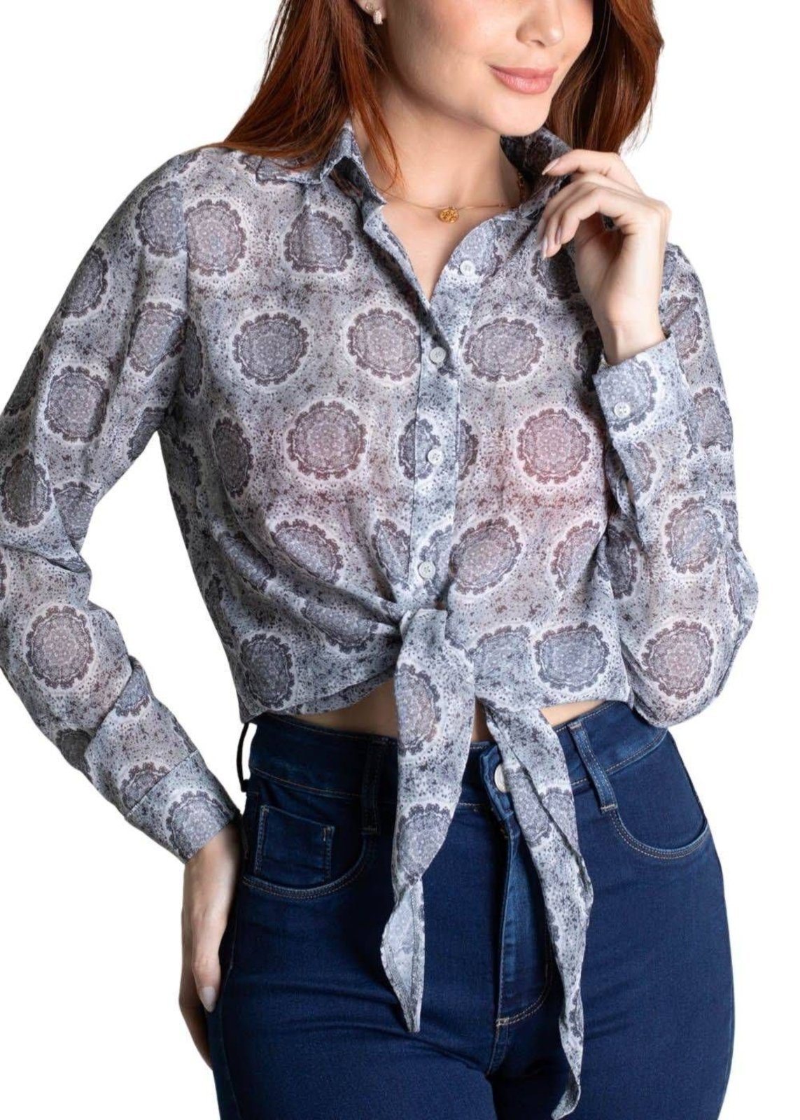 Camiseta Sawary Estampada – 278634 – Cinza – Sawary