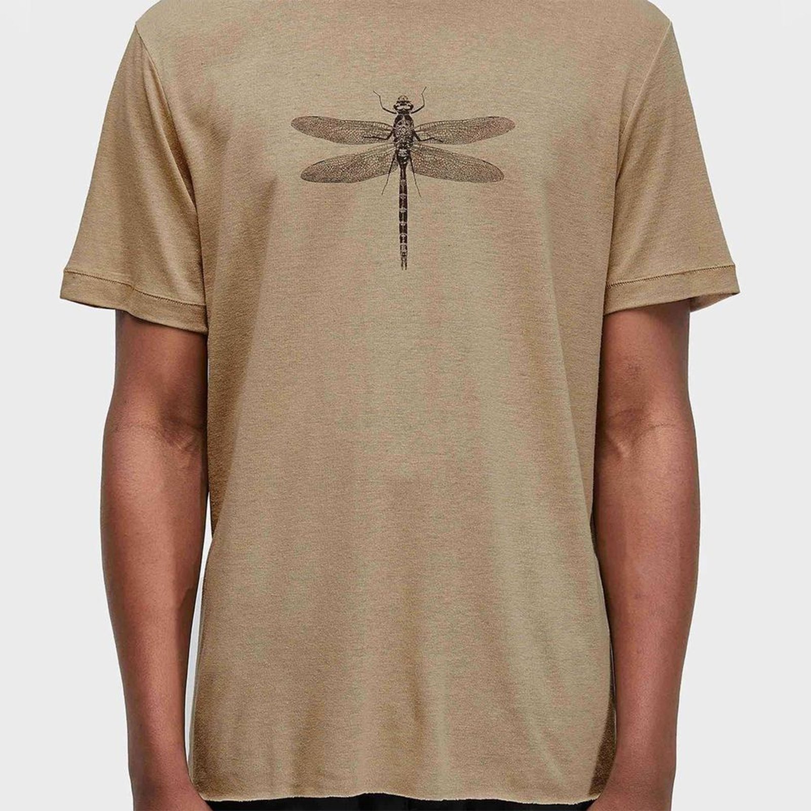 Camiseta Osklen Light linen Libelula Masculina Caqui