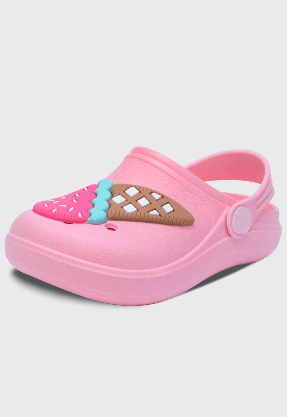 Infantil – Babuche Feminino Pópidi Chinelo Menina Sorvete Rosa