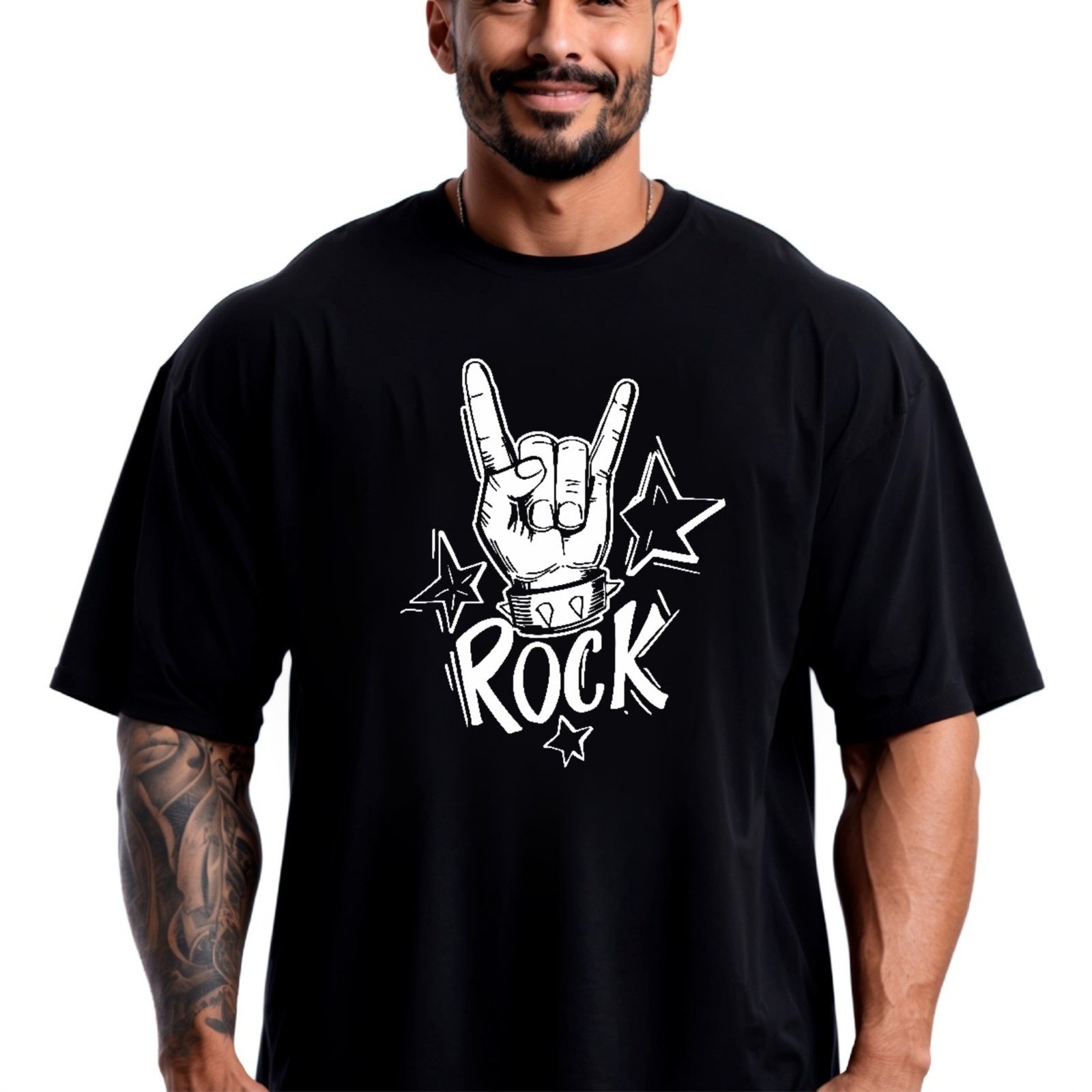 Camiseta Oversized Over Masculina Algodão Academia Preto