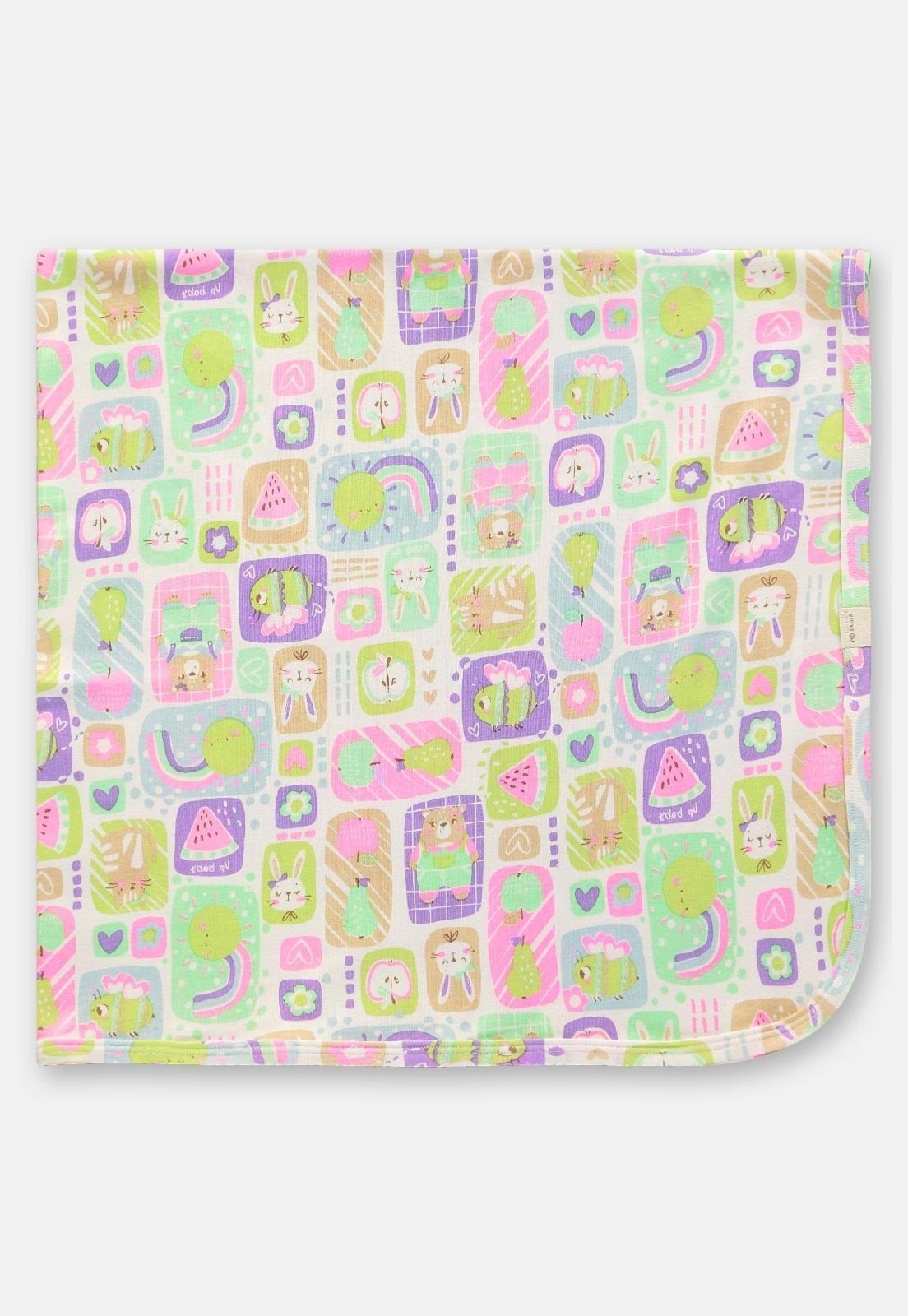 Manta Suedine Estampa Abstrata Up Baby Bege