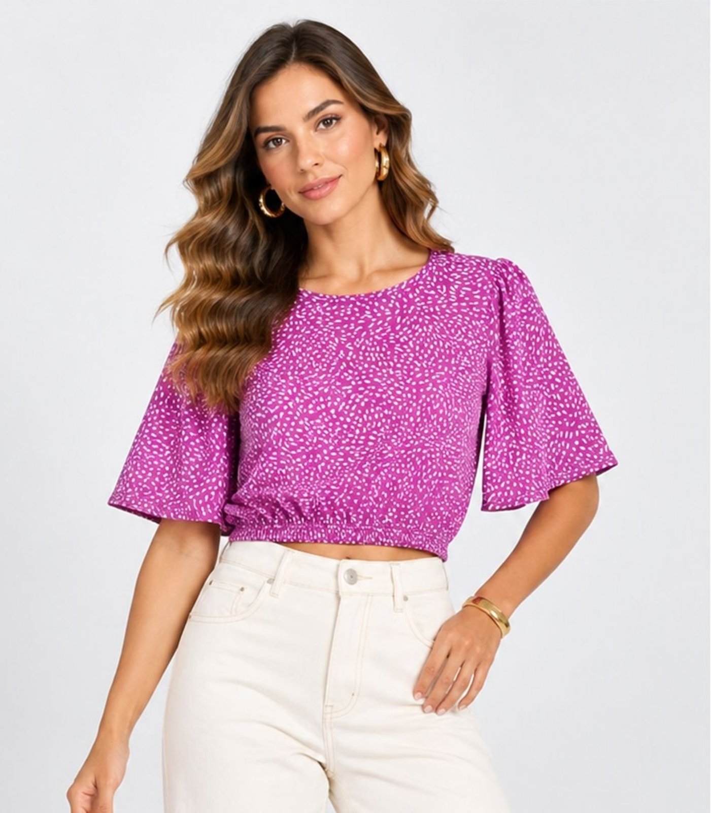 Blusa Feminina Estampada Infinita Cor Roxo