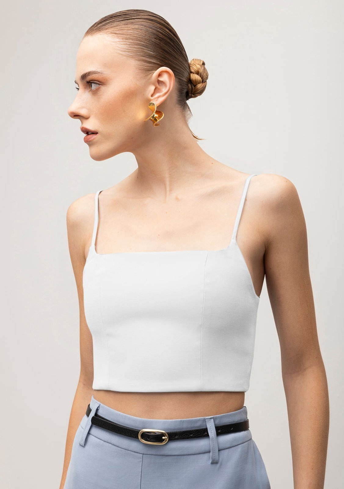 Top Iódice Cropped Alça Com Recorte Off-white