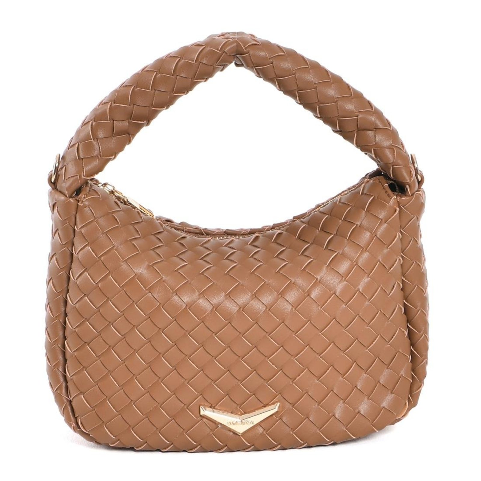 Bolsa Hobo Via Marte Tresse Feminina Caramelo