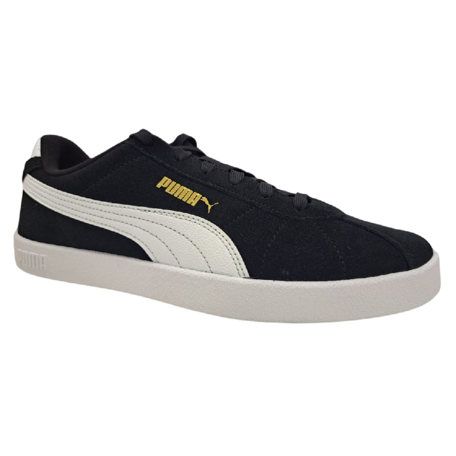 Vista 3 Tênis Puma Club II Branco preto Puma preto