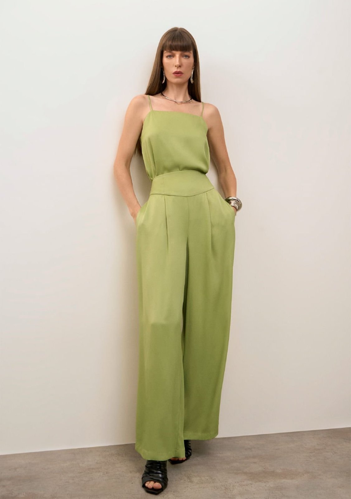 Calça Iódice Wide Alta Verde
